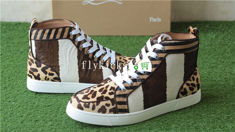 Christian Louboutin Flat Sneaker High Top Leopard Furs